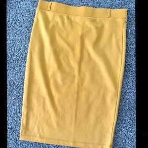 Mustard Pencil Skirt